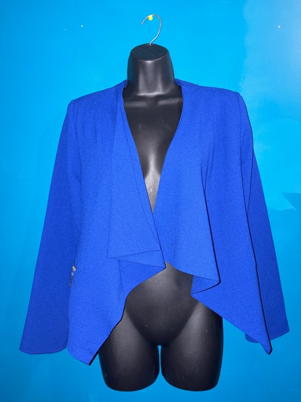Women's Draped Open-Front Blazer in Blue